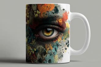 create fantastic coffee mug design, tumbler, mugs design