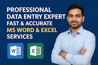 be your professional data entry and excel expert