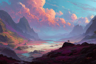 make fantasy landscape or enviroment art