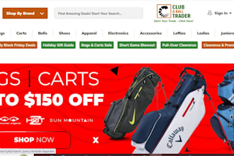 design premium golf shopify sports, apparel website golf gear ecommerce store