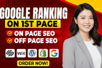 on page and technical SEO optimization for wordpress, shopif, wix