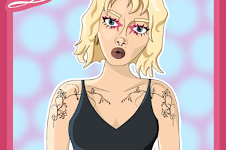 draw you as a stylish diva doll portrait