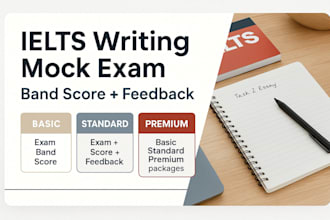 conduct an ielts written mock exam with professional scoring and feedback