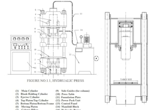 week 1 concept sizing for 800ton hydraulic press mechanical hydraulic design