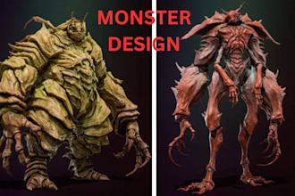 design your dnd fantasy character, creature, digimon, or monster, character art