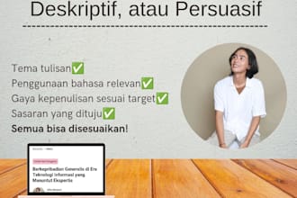 artikel SEO dengan gaya penulisan naratif, deskriptif, atau persuasif