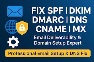 expert dns record fix and setup  spf, dkim,  dmarc mx, cname