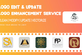 edit, update or modify your existing logo professionally