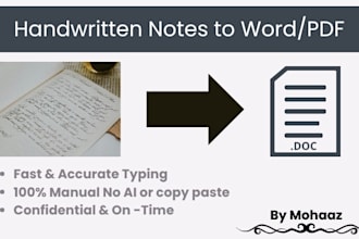 type handwritten notes into a word document or PDF