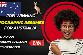 create a professional resume, CV design, and infographic resume for australia