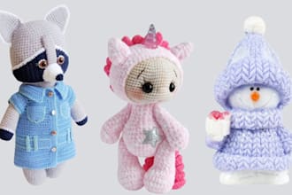make handmade soft custom plush stuffed crochet animals kawaii plushie