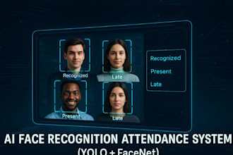 develop face recognition attendance system with real time logging and dashboard