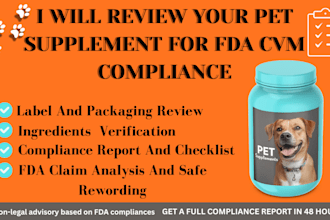 review audit your pet supplement label for fda compliance fda pet registration