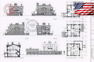review sign and seal architectural plan architectural blueprint USA pe stamp
