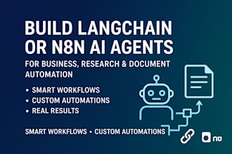 build langchain or n8n ai agents for business, research and document automation