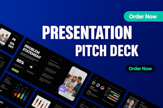 design powerpoint presentation design, investor pitch deck, google slides