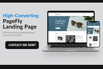 design a high converting shopify landing page using pagefly
