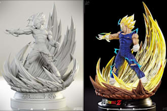 print and paint 3d anime figure 3d action figure 3d toy model diorama character