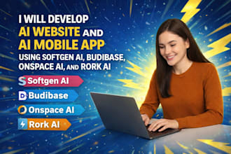 develop ai website and ai mobile app using softgen ai, budibase, onspace ai, and