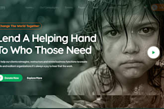 design nonprofit wix website, church donation website,