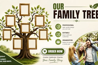 design custom family tree, genealogy and ancestry chart