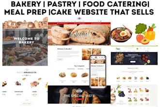 design bakery shopify store pastry pizza cake meal food catering bakery website