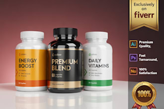 do 3d bottle design, tube, can, wine, perfume, box, label design, cbd 3d mockup