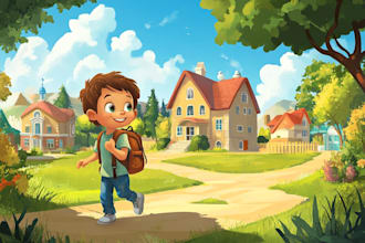 children story book illustration, children story book