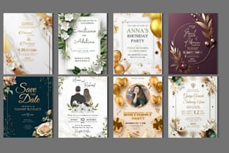 create unique wedding invitation baby shower invitation or birthday invitation