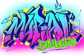 logo design, illustration, graffiti letter