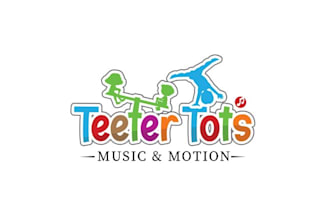 design modern teeter totter meets tumbling tots logo