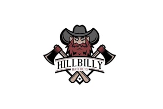 design mascot themed axe throwing business logo