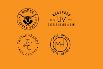 design a rustic cattle brand western ranch farm logo