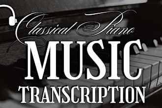 transcribe classical piano music, jazz lead sheet and accurate midi chord chart