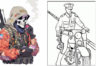 draw detailed military characters for you