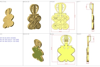 do jewelry cad design and 3d rendering