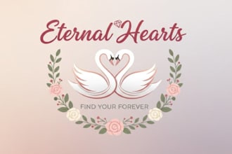 create a premium romantic dating logo with minimalist style