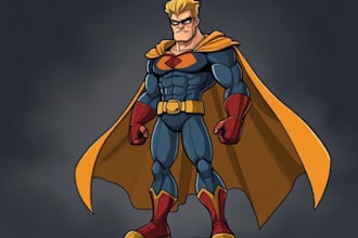 draw your character in cartoonist or marvel or anime style