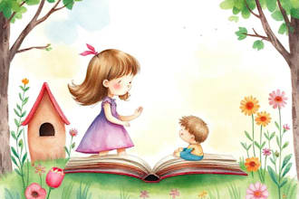 draw whimsical watercolor illustration for children book
