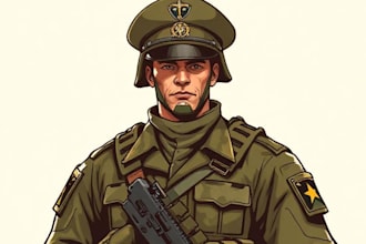 draw military themed illustrations