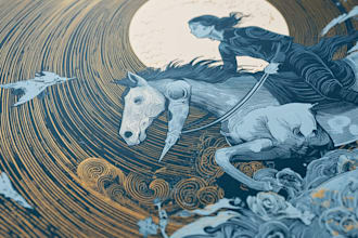 draw linocut illustration for tshirt design