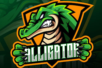 do awesome crocodile logo symbol of alligator mascot design