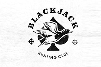 make blackjack hunting club logo for apparel building signs