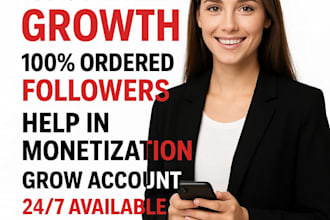 manage your tiktok for organic followers growth ,monitization and promotion