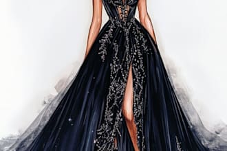 draw a fashion illustration or sketch