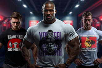 design bold gym and fitness tshirt graphics for your brand