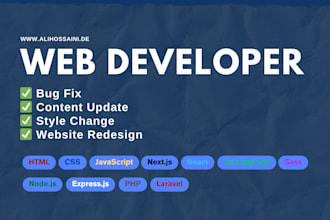 fix bugs, update content, redesign, and maintain your website