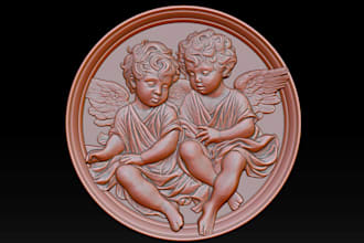 design 3d coins,angelic relief,bas relief for decoration,medallion,cnc,3d print