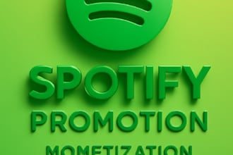 do complete spotify music promotion for monetization, real streams and followers