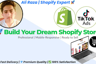 create a professional shopify store for dropshipping or brand
